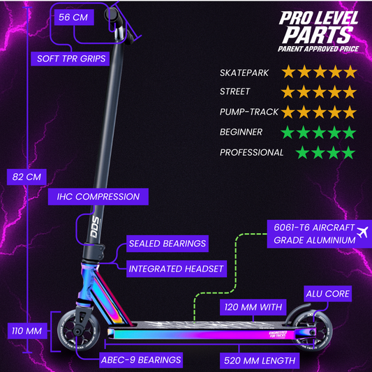 DDS Stuntstep Neochrome Zwart NL Merk