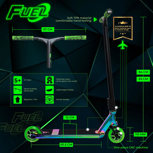 NKD Fuel Stuntstep Neochrome Zwart 84cm