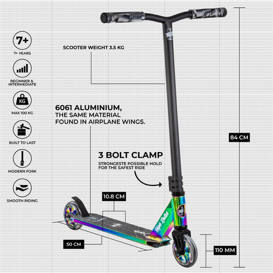 Story High Roller Stuntstep Neo-chrome 84cm