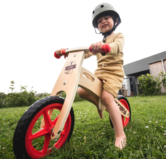 Loopfiets Hout Rood