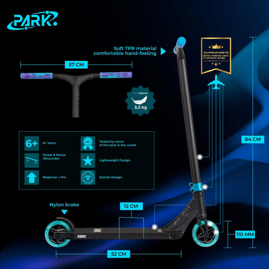NKD Park Stuntstep Zwart Blauw 84cm
