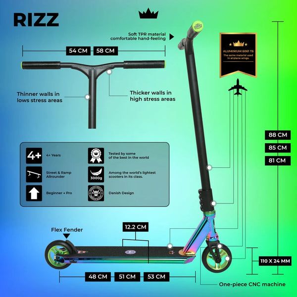 NKD Rizz Stuntstep Neochrome 88cm