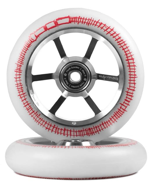 North Riley Maltais 115 Wheel Silver White