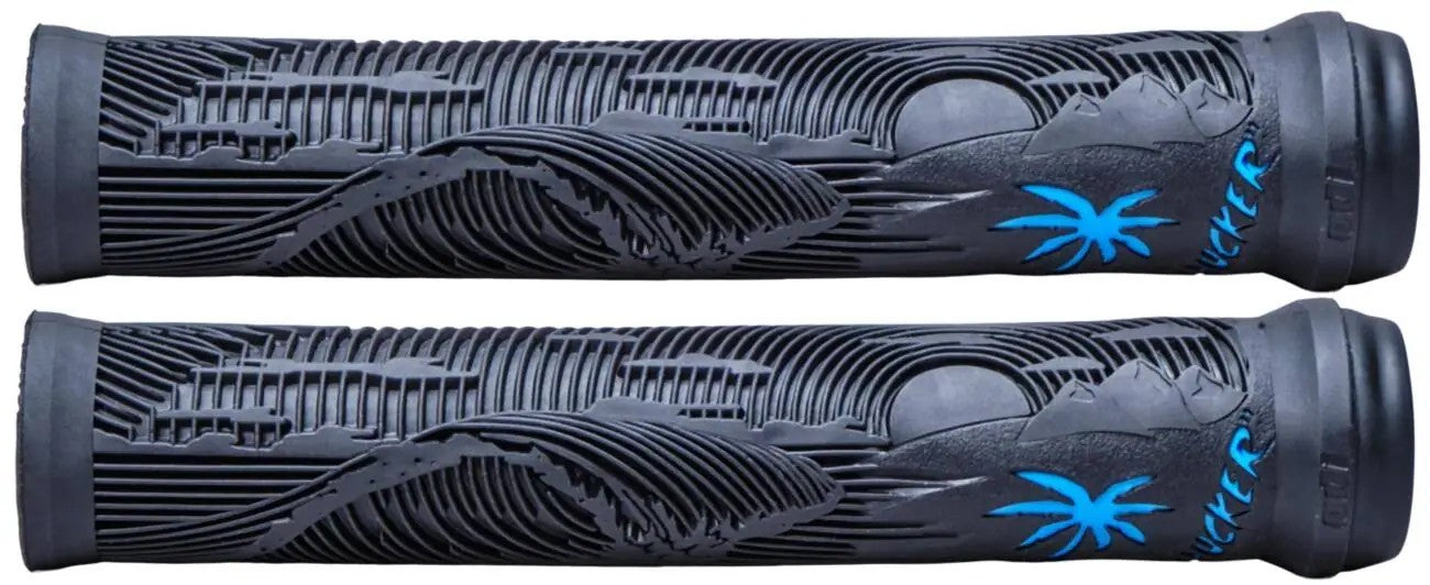 ODI Hucker Signature Grips Black Blue
