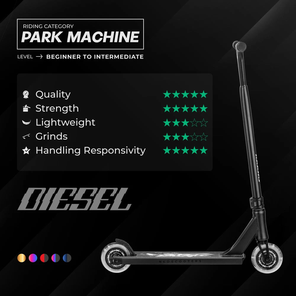 NKD Diesel Stuntstep Zwart Neochrome