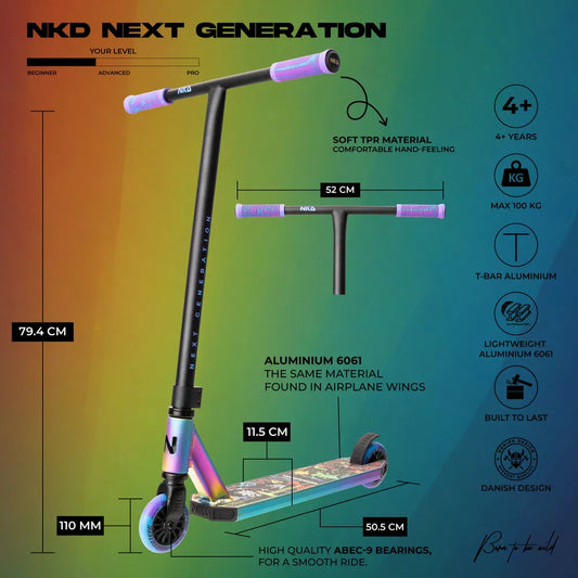 NKD Next Generation 2025 V2 Stuntstep 82cm / 79.5 cm Matt Neochrome