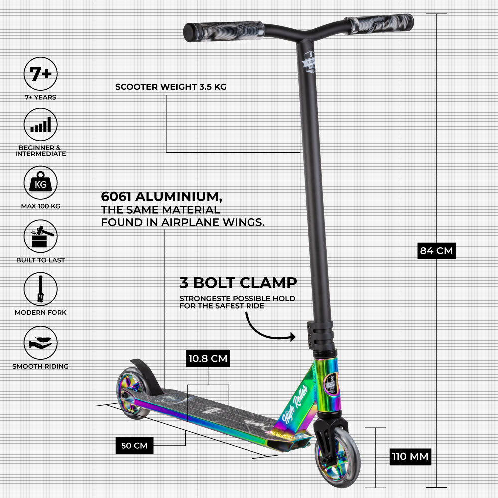 Story High Roller Stuntstep  Neo-chrome 84cm